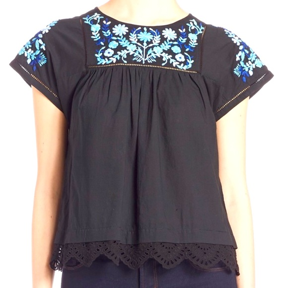 Rebecca Taylor FOLK-GARDEN EMBROIDERY TOP - Picture 2 of 6